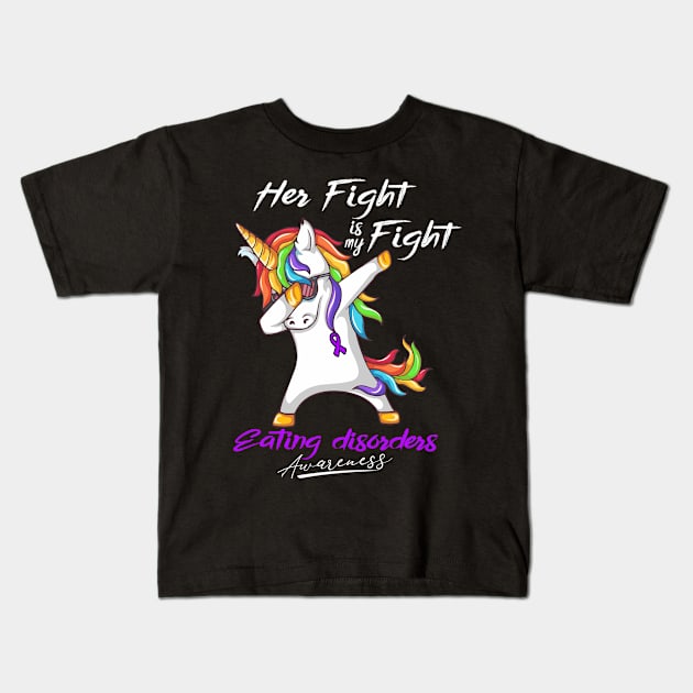 Her Fight is my Fight Eating disorders Fighter Support Eating disorders Warrior Gifts Kids T-Shirt by ThePassion99